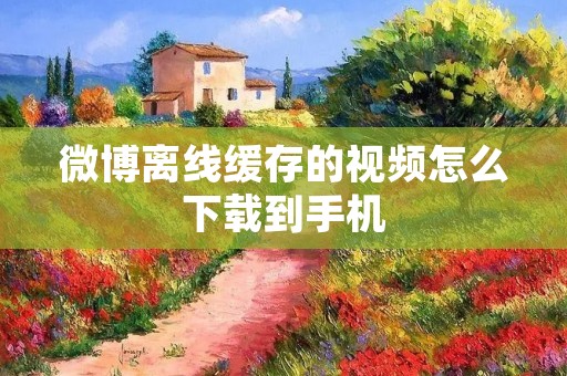 微博离线缓存的视频怎么下载到手机