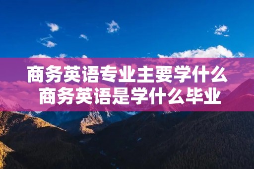 商务英语专业主要学什么 商务英语是学什么毕业后能干什么