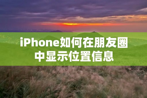 iPhone如何在朋友圈中显示位置信息