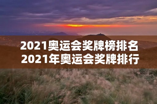 2021奥运会奖牌榜排名 2021年奥运会奖牌排行