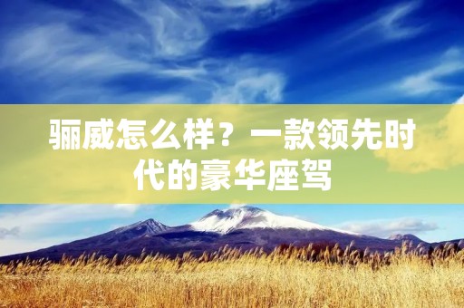 骊威怎么样?一款领先时代的豪华座驾 骊威怎么样?一款领先时代的豪华座驾