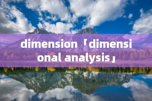 dimension「dimensional ****ysis」 dimension「dimensional ****ysis」