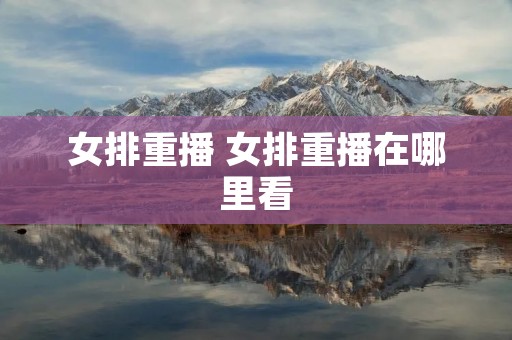 女排重播 女排重播在哪里看