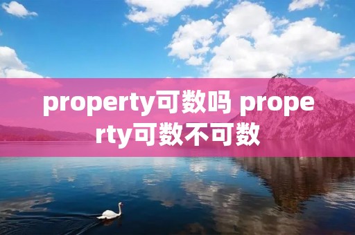 property可数吗 property可数不可数