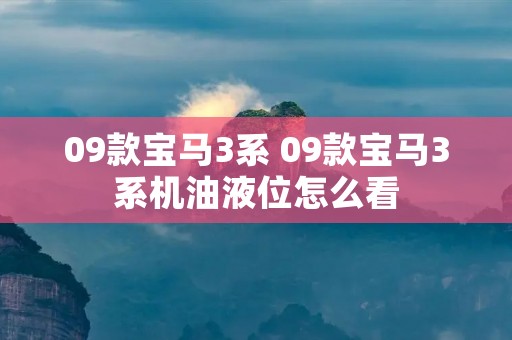 09款宝马3系 09款宝马3系机油液位怎么看 09款宝马3系 09款宝马3系机油液位怎么看