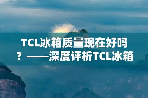 TCL冰箱质量现在好吗?——深度评析TCL冰箱质量的现状 TCL冰箱质量现在好吗?——深度评析TCL冰箱质量的现状