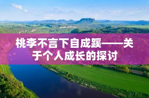 桃李不言下自成蹊——关于个人成长的探讨