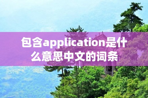 包含application是什么意思中文的词条