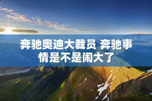 奔驰奥迪大裁员 奔驰事情是不是闹大了 奔驰奥迪大裁员 奔驰事情是不是闹大了