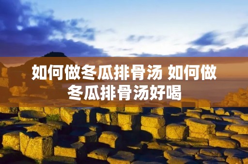如何做冬瓜排骨汤 如何做冬瓜排骨汤好喝