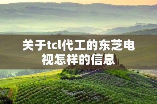 关于tcl代工的东芝电视怎样的信息 关于tcl代工的东芝电视怎样的信息
