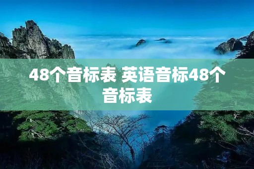 48个音标表 英语音标48个音标表