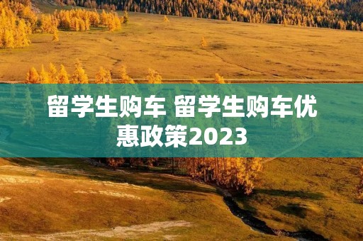 留学生购车 留学生购车优惠政策2023