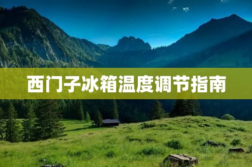 西门子冰箱温度调节指南