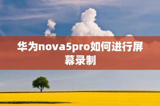 华为nova5pro如何进行屏幕录制
