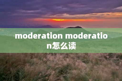 moderation moderation怎么读