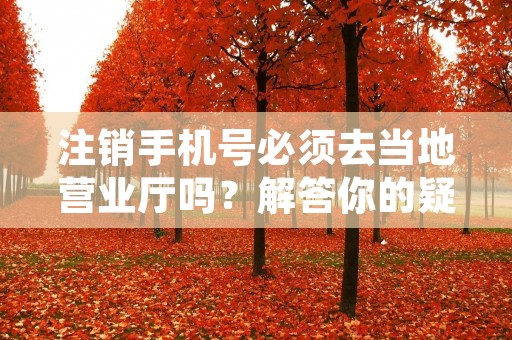注销手机号必须去当地营业厅吗?解答你的疑惑