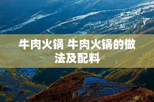 牛肉火锅 牛肉火锅的做法及配料