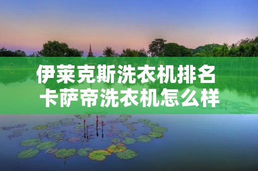 伊莱克斯洗衣机排名 卡萨帝洗衣机怎么样