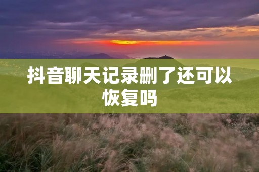 抖音聊天记录删了还可以恢复吗