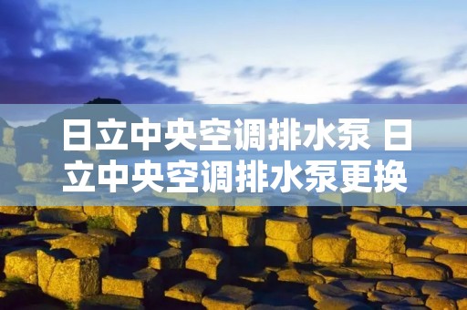 日立中央空调排水泵 日立中央空调排水泵更换视频