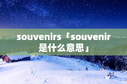 souvenirs「souvenir是什么意思」