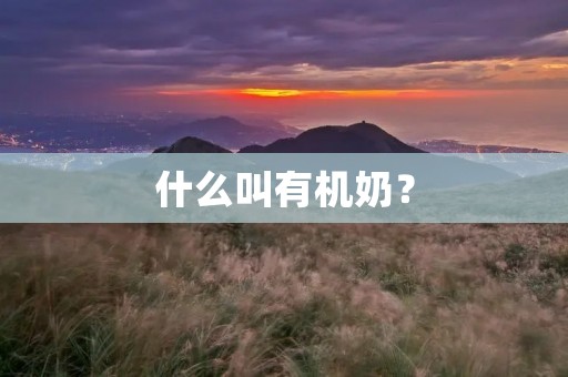 什么叫有机奶?