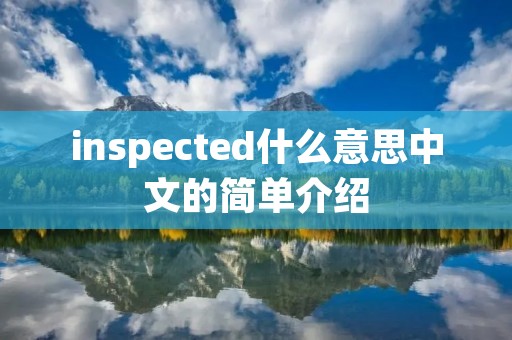inspected什么意思中文的简单介绍 inspected什么意思中文的简单介绍