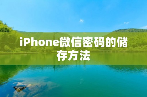 iPhone微信密码的储存方法