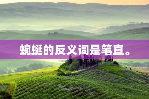 蜿蜒的反义词是笔直。