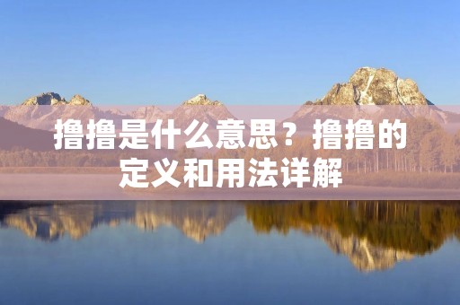 撸撸是什么意思?撸撸的定义和用法详解