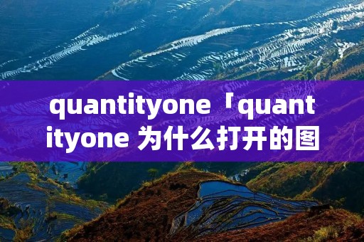 quantityone「quantityone 为什么打开的图片背景为黑色」