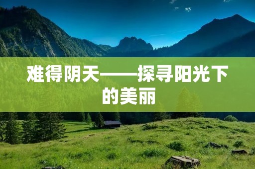 难得阴天——探寻阳光下的美丽