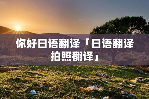 你好日语翻译「日语翻译拍照翻译」 你好日语翻译「日语翻译拍照翻译」