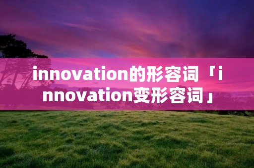 innovation的形容词「innovation变形容词」