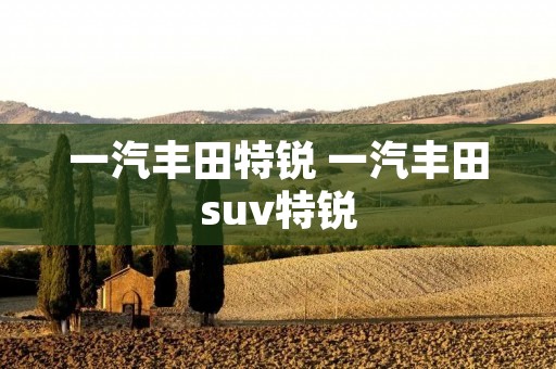 一汽丰田特锐 一汽丰田suv特锐