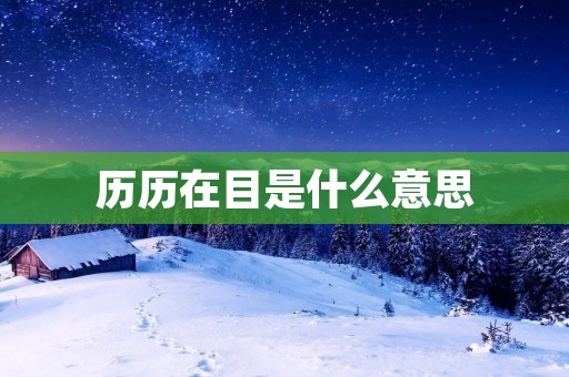历历在目是什么意思