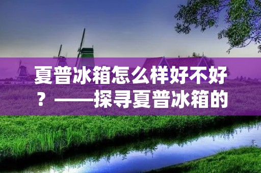 夏普冰箱怎么样好不好？——探寻夏普冰箱的卓越品质与创新科技