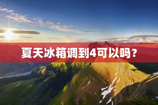 夏天冰箱调到4可以吗? 夏天冰箱调到4可以吗?