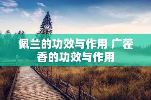 佩兰的功效与作用 广藿香的功效与作用 佩兰的功效与作用 广藿香的功效与作用