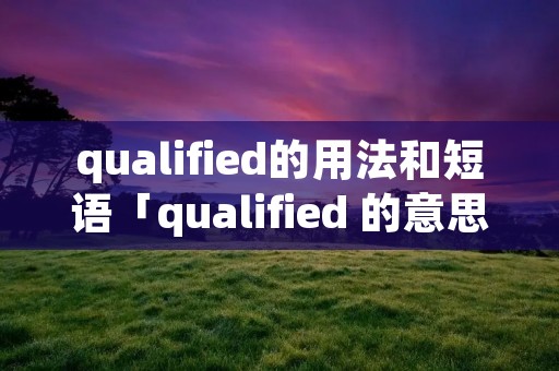 qualified的用法和短语「qualified 的意思」