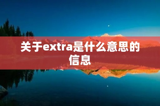 关于extra是什么意思的信息 关于extra是什么意思的信息