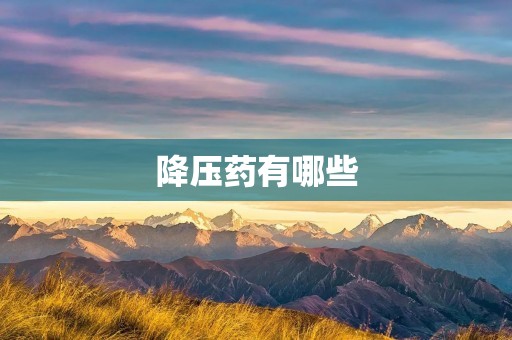 降压药有哪些