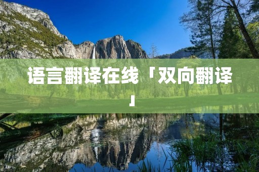 语言翻译在线「双向翻译」 语言翻译在线「双向翻译」