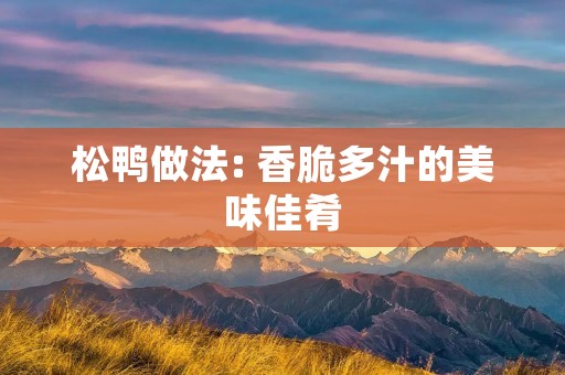 松鸭做法: 香脆多汁的美味佳肴 松鸭做法: 香脆多汁的美味佳肴