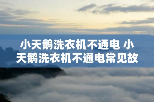 小天鹅洗衣机不通电 小天鹅洗衣机不通电常见故障维修