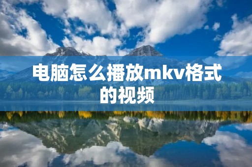 电脑怎么播放mkv格式的视频