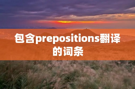 包含prepositions翻译的词条 包含prepositions翻译的词条