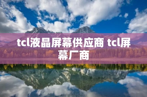 tcl液晶屏幕供应商 tcl屏幕厂商