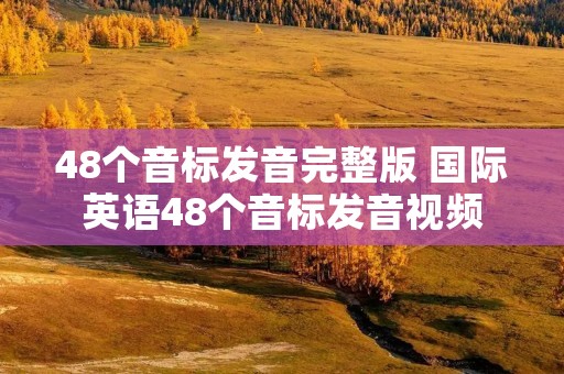48个音标发音完整版 国际英语48个音标发音视频